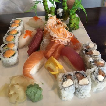 Blue Ginger - My husband loved his sushi sashimi meal!  It even came with a panda! - Asian Fusion Near Me - Stamford, Connecticut