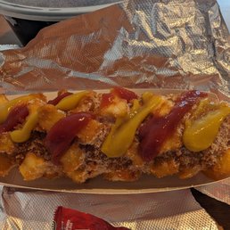 Potato Corn Dog with Sugar/Ketchup/Honey Mustard