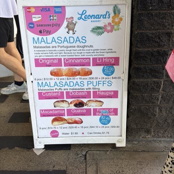 Leonard's Bakery - Malasadas menu and price as of December 2025 - Bakeries Near Me - Honolulu, Hawaii Leonard's Bakery - Malasadas menu and price as of December 2025 - Bakeries Near Me - Honolulu, Hawaii