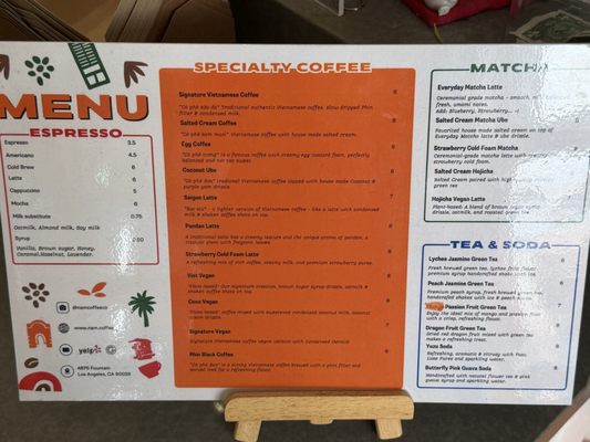 Menu photo 1 Nam Coffee Los Angeles, CA