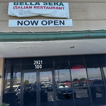 Bella Sera Italian Restaurant - The front of the building, it's in the same section with the dollar tree on Pat Booker - Italian Near Me - Universal City, Texas
