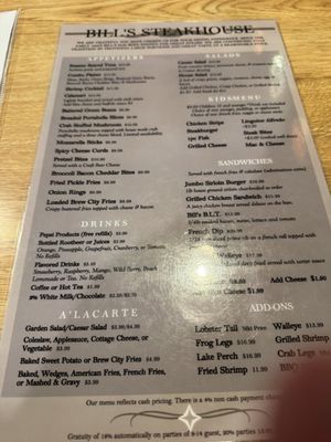 Menu photo 3 Bill's Steak House & Bar Bronson, MI