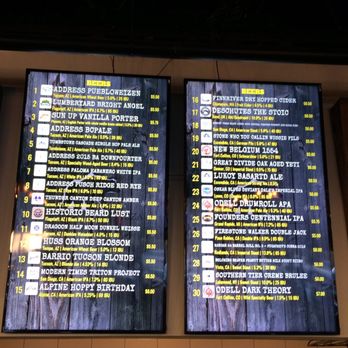 Bear Canyon Pizza - Keep an eye on the beer selection board - it changes over as beers run out and new ones are added. So much to choose from! - Pizza Near Me - Tucson, Arizona Bear Canyon Pizza - Keep an eye on the beer selection board - it changes over as beers run out and new ones are added. So much to choose from! - Pizza Near Me - Tucson, Arizona