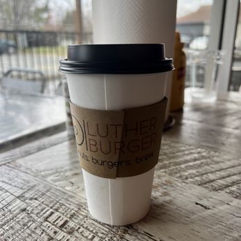 Luther Burger - Rose Latte with Almond Milk. Day's Special 16 ounces for 2.00. - Burgers Near Me - Richmond, Virginia