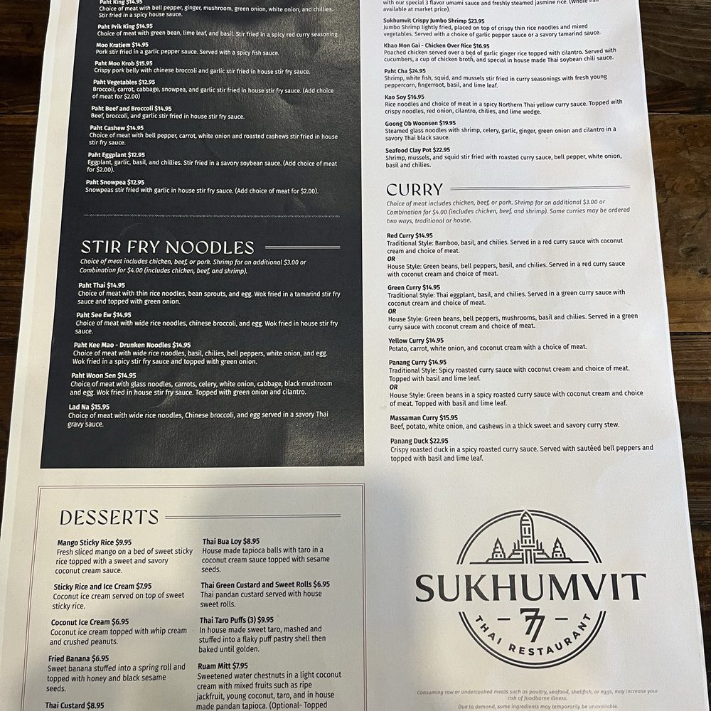 Sukhumvit 77 - Main Menu 2 - Thai Near Me - Live Oak, Texas Sukhumvit 77 - Main Menu 2 - Thai Near Me - Live Oak, Texas