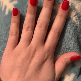 OPI Big Apple Red gel polish manicure with tips OPI Big Apple Red gel polish manicure with tips