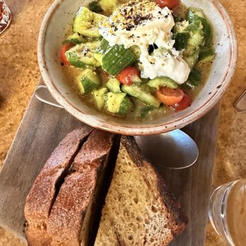 Manuela - Burrata, Persian Cucumber, Cherry Tomatoes, Smoked Trout Roe, Urfa Vinaigrette, Polenta Toast - New American Near Me - Los Angeles, California Manuela - Burrata, Persian Cucumber, Cherry Tomatoes, Smoked Trout Roe, Urfa Vinaigrette, Polenta Toast - New American Near Me - Los Angeles, California