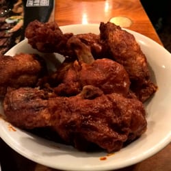 The Bank - Chicken wings in a super-spicy glazing. Not for the faint hearted, as it says in the menu!