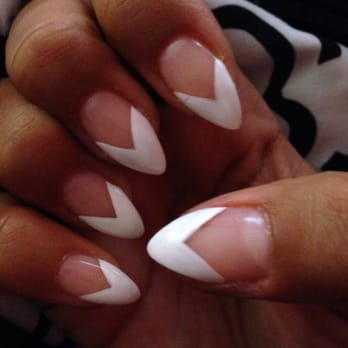 AP Nails - French tip Stiletto nails done by Kevin (: - Nail Salons Near Me - Long Beach, California