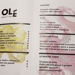 Ole Tapas e Vino - Menù