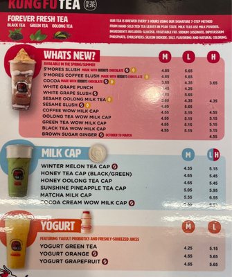 Menu photo 4 Kung Fu Tea Draper, UT