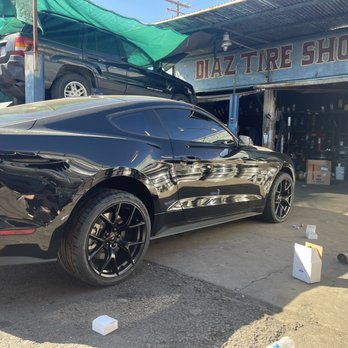 Diaz Tire Shop - New wheels/tires getting installed - Tires Near Me - Los Angeles, California Diaz Tire Shop - New wheels/tires getting installed - Tires Near Me - Los Angeles, California