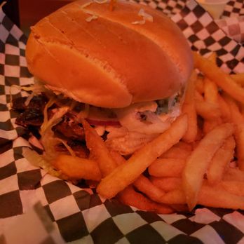 Billygan's Roadhouse - Blue cheese bacon burger w/fried - American Near Me - Vancouver, Washington Billygan's Roadhouse - Blue cheese bacon burger w/fried - American Near Me - Vancouver, Washington