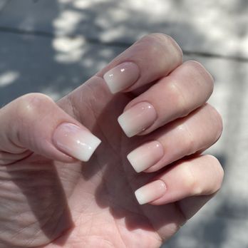 Palatial Nail Lounge - Pink white ombré acrylics. So natural and so perfect! - Nail Salons Near Me - Beverly Hills, California Palatial Nail Lounge - Pink white ombré acrylics. So natural and so perfect! - Nail Salons Near Me - Beverly Hills, California