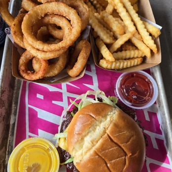 Street Hawker - Burger, fries and order of onion rings - Burgers Near Me - Vancouver, British Columbia Street Hawker - Burger, fries and order of onion rings - Burgers Near Me - Vancouver, British Columbia