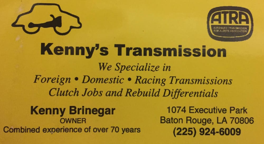 KENNY’S TRANSMISSION Updated August 2024 1074 Executive Park Ave