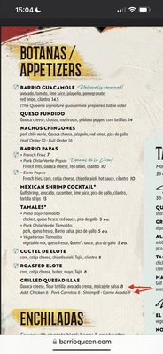 Menu photo 5 Barrio Queen Queen Creek, AZ