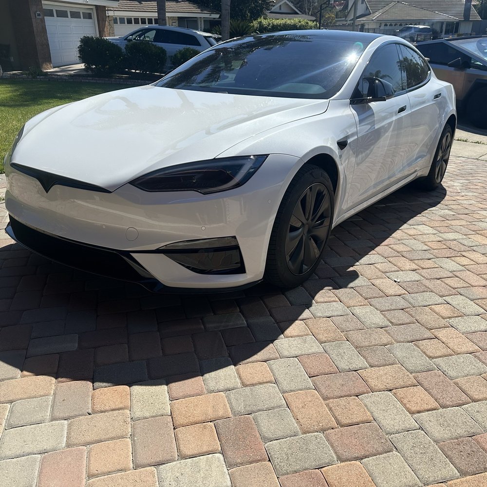 2026 Model S Plaid front bumper on 2022 Model S Plaid.