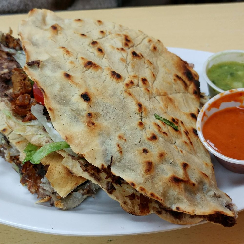 Pork tlayudas