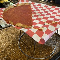 Rams Pizza Tavern - Spicy Cheese pizza (sauce on top)