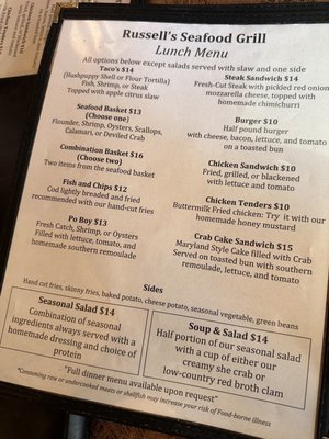Menu photo 4 Russell's Seafood Grill Murrells Inlet, SC Menu photo 4 Russell's Seafood Grill Murrells Inlet, SC