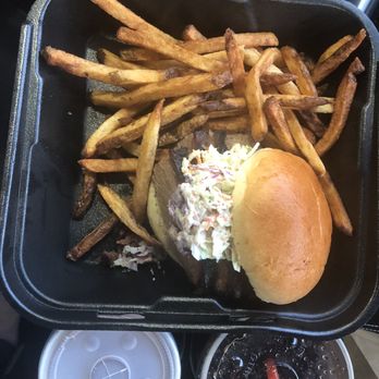 Mission BBQ - BBQ beef brisket with coleslaw, fries and two soft drinks This is melt in your mouth delicious. - Barbeque Near Me - Mentor, Ohio