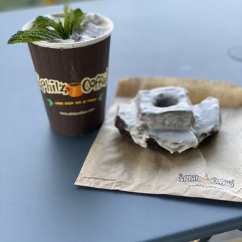 Philz Coffee - Mint mojito iced and buttermilk chocolate donut - Coffee & Tea Near Me - Costa Mesa, California Philz Coffee - Mint mojito iced and buttermilk chocolate donut - Coffee & Tea Near Me - Costa Mesa, California