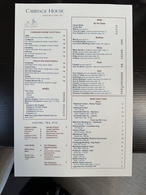 Menu photo 5 Carriage House Arcata, CA