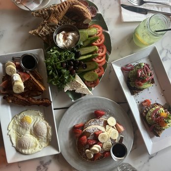 Blue Daisy - French Toast Pancakes Avocado Toast Hot Chocolate Breakfast Combo - Creperies Near Me - Santa Monica, California Blue Daisy - French Toast Pancakes Avocado Toast Hot Chocolate Breakfast Combo - Creperies Near Me - Santa Monica, California