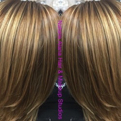 Natalie Alana Salon - Hand painted highlights with a base color