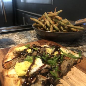 Carson Kitchen - Mu Shu Mushroom flatbread & Tempura Greenbeans - New American Near Me - Salt Lake City, Utah