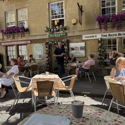 Bath Bun and Tea Shoppe - Sitting outside on a warm day, looking forward to tea & buns.