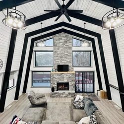 Andrus Construction - This was a fire job, that started from the wood fireplace. Remodeled and installed a gas fireplace.
