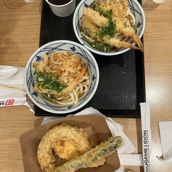 Marugame Udon - Shrimp udon (top) with additional veggie tempura (bottom) - Japanese Near Me - San Diego, California Marugame Udon - Shrimp udon (top) with additional veggie tempura (bottom) - Japanese Near Me - San Diego, California