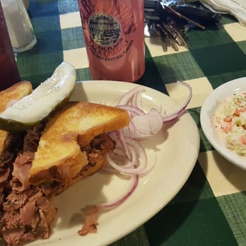 Carshon's - Pastrami Sandwich on Egg Bread and Kosher Dill  +Cole Slaw - Delis Near Me - Fort Worth, Texas