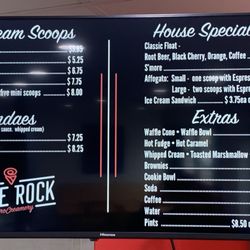Rose Rock Microcreamery - Menu prices