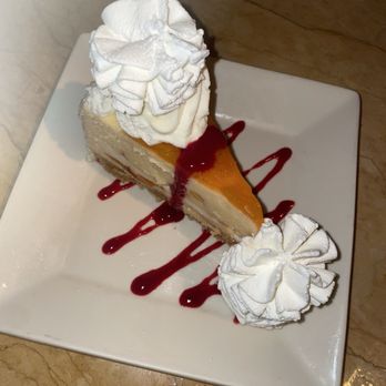 The Cheesecake Factory - Peach cheesecake with raspberry drizzle. - Desserts Near Me - Rockaway, New Jersey The Cheesecake Factory - Peach cheesecake with raspberry drizzle. - Desserts Near Me - Rockaway, New Jersey