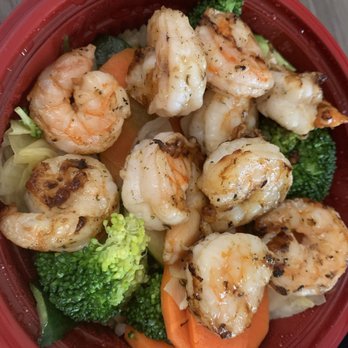 Fish's Wild - Grilled Shrimp Bowl with brown rice - love this - Seafood Near Me - Cupertino, California
