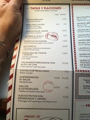 Menu photo 5 Gran Clavel Madrid, M