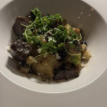 The Ravenous Pig - chestnut agnolotti with pork cheek and huckleberry - New American Near Me - Winter Park, Florida The Ravenous Pig - chestnut agnolotti with pork cheek and huckleberry - New American Near Me - Winter Park, Florida