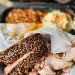 Offset Smoker BBQ - Rib plated and added the $5- side of turkey