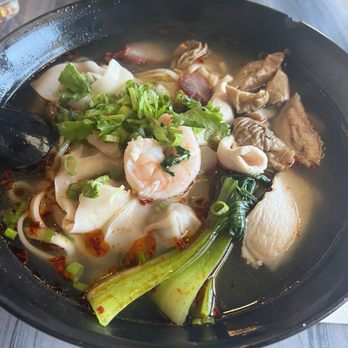 Noodleholics - Wonton soup with pig intestines. - Noodles Near Me - Tucson, Arizona Noodleholics - Wonton soup with pig intestines. - Noodles Near Me - Tucson, Arizona