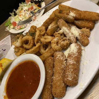 Cannataro's - The sampler: calamari, fried zucchini, mozzarella sticks w/marinara sauce - Italian Near Me - Chino, California