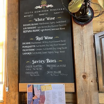 South Dominion Vineyard - Menu - Wine Tasting Room Near Me - Cambridge, New York South Dominion Vineyard - Menu - Wine Tasting Room Near Me - Cambridge, New York