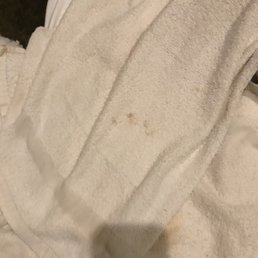Dirty stained towels. Dirty stained towels.