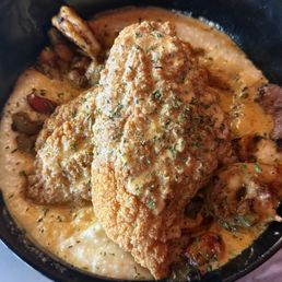 Maui Grit Bowl , with catfish shrimp crawfish sausage