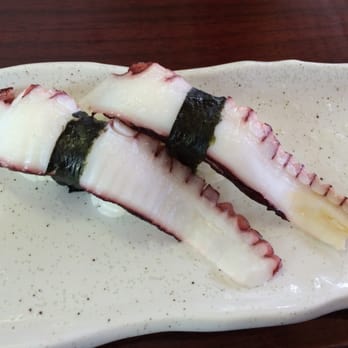 Megu Sushi - octopus (after eating two pieces, and one being dipped in soy sauce lol) - Japanese Near Me - Simi Valley, California Megu Sushi - octopus (after eating two pieces, and one being dipped in soy sauce lol) - Japanese Near Me - Simi Valley, California