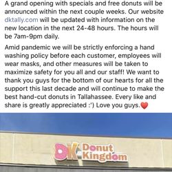 Donut Kingdom - 4/23/20-Soft opening is now 4/24. Tomorrow. Can't wait.