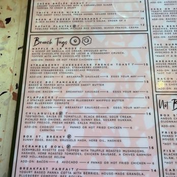 Box St. All Day - Menu - Breakfast & Brunch Near Me - San Antonio, Texas
