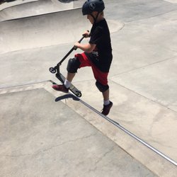Chino Skate Park - My 10 yr old on his bday trying new scooter
